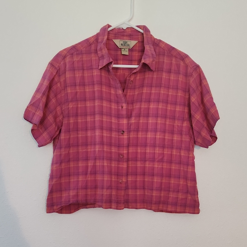 ✨️ 2/$20 // REDHEAD: Pink and Purple Plaid Shirt